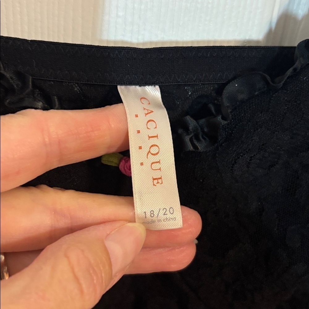 Cacique Black Lace Chemise, negligée, 18/20 - Picture 7 of 11